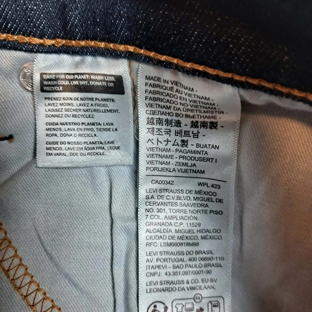 Levis 511 Jeans Slim Fit Stretch Jeans Dark Blue Dark Wash NEW Size 36x30